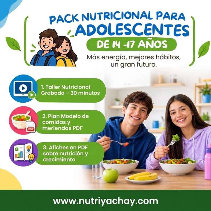 Pack Adolescentes: Guía y Taller de Alimentación para Jóvenes de 14 a 17 Años 🎓
