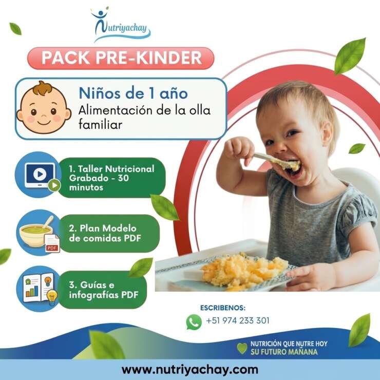 Pack Pre-Kínder: Guía y Taller de Alimentación para Niños de 1 Año 🥣