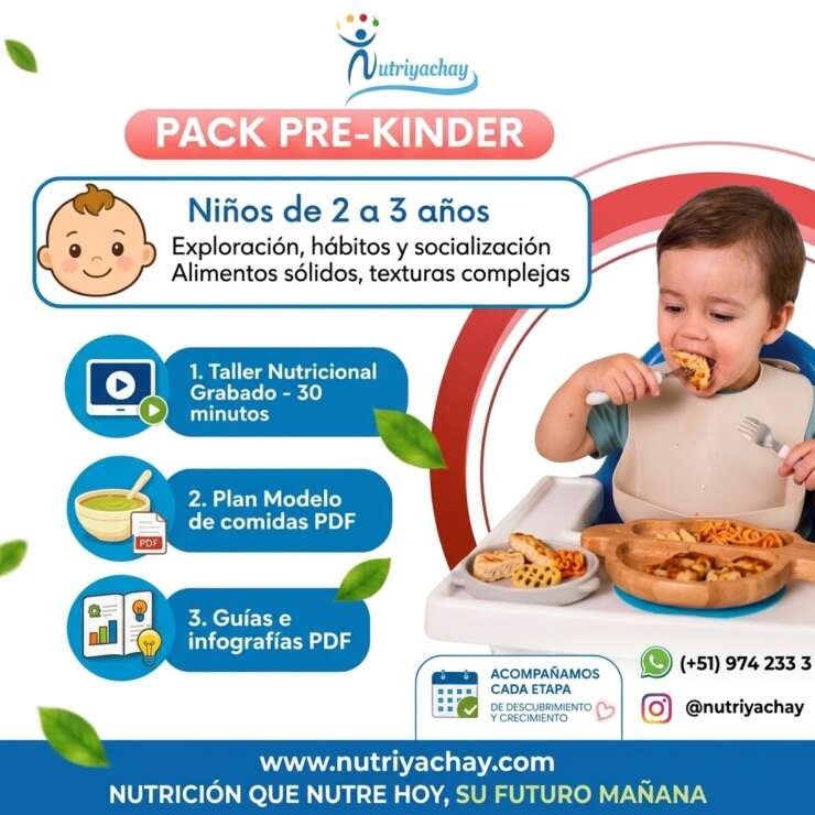 Pack Pre-Kínder: Guía y Taller de Alimentación para Niños de 2 a 3 Años 🍎