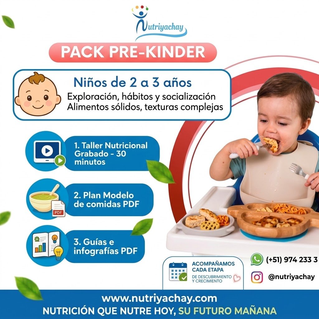 Pack Pre-Kínder: Guía y Taller de Alimentación para Niños de 2 a 3 Años 🍎