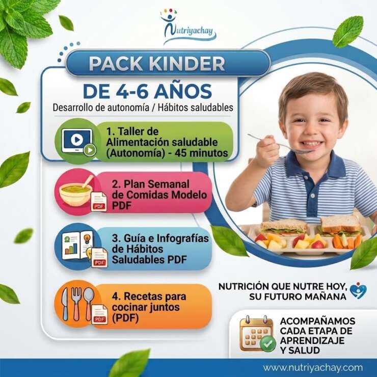 Pack Kínder: Guía y Taller de Alimentación para Niños de 4 a 6 Años 🎒